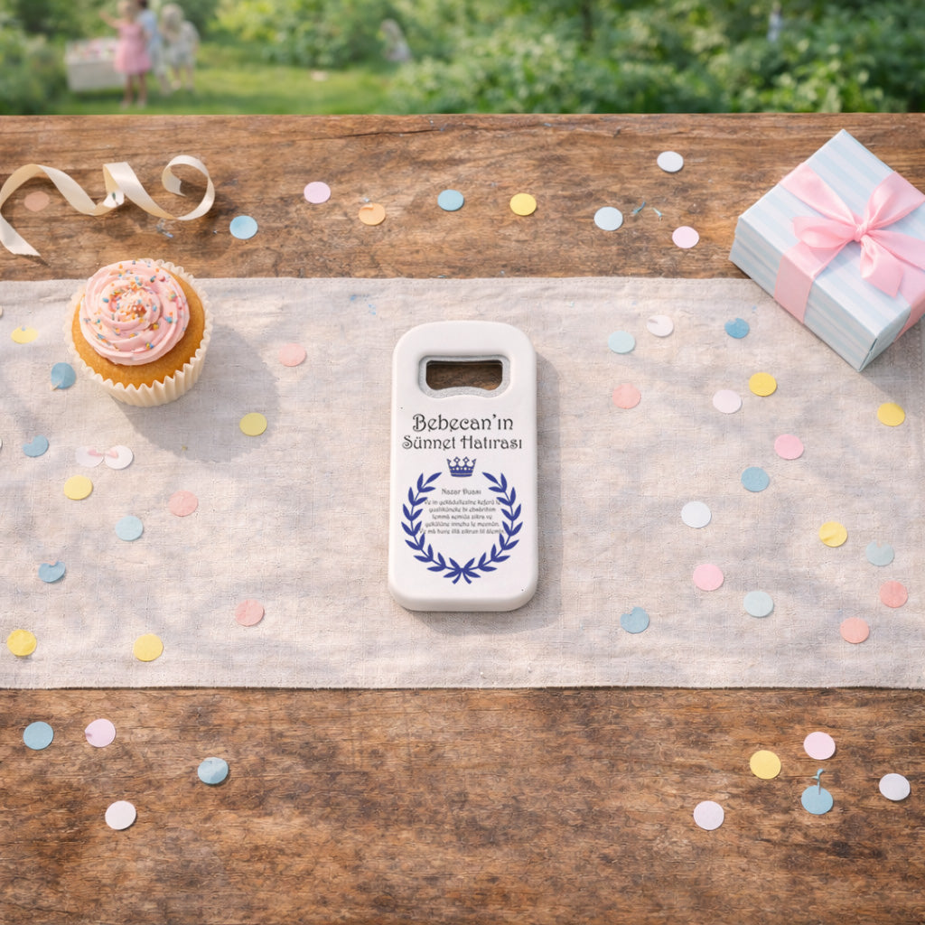 Kişiye Özel Lüks Sünnet Açacak Magnet | Taçlı Sünnet Mevlidi Hediyelik