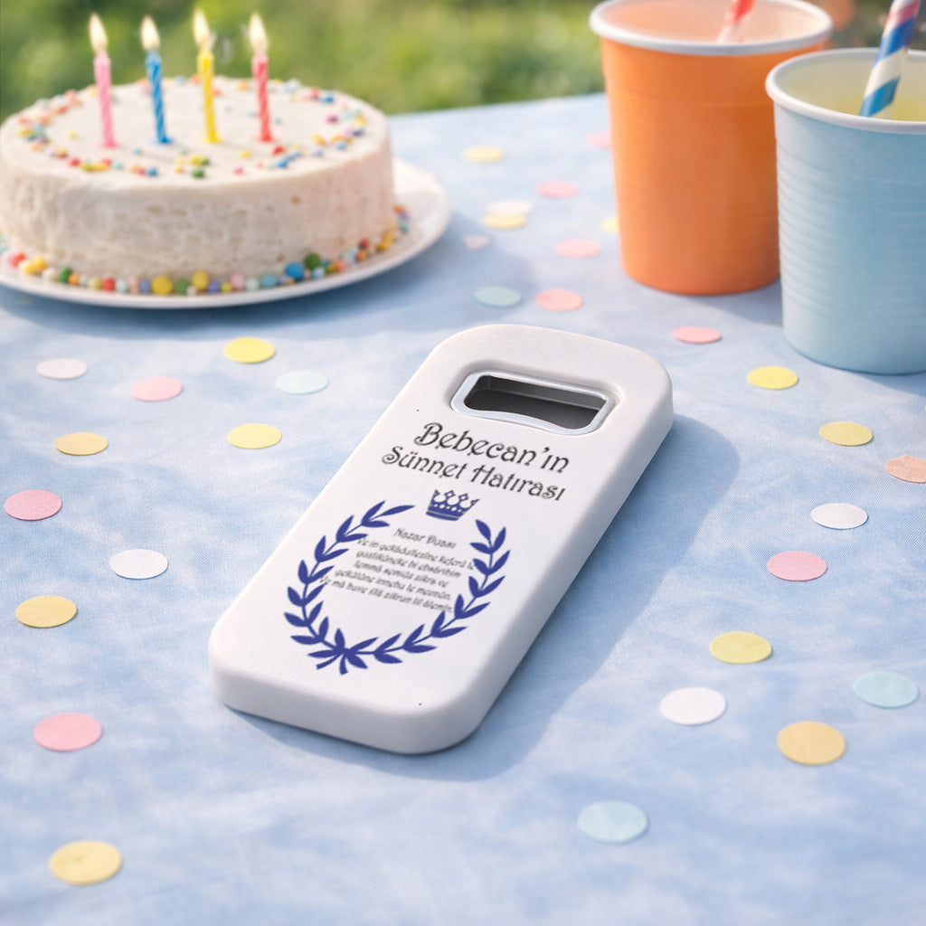 Kişiye Özel Lüks Sünnet Açacak Magnet | Taçlı Sünnet Mevlidi Hediyelik