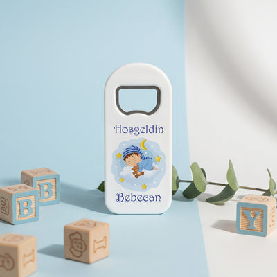 Uyuyan Bebek Temalı Açacak Magnet – Kişiye Özel İsimli Hoşgeldin Bebek Hediyelik