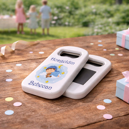 Uyuyan Bebek Temalı Açacak Magnet – Kişiye Özel İsimli Hoşgeldin Bebek Hediyelik