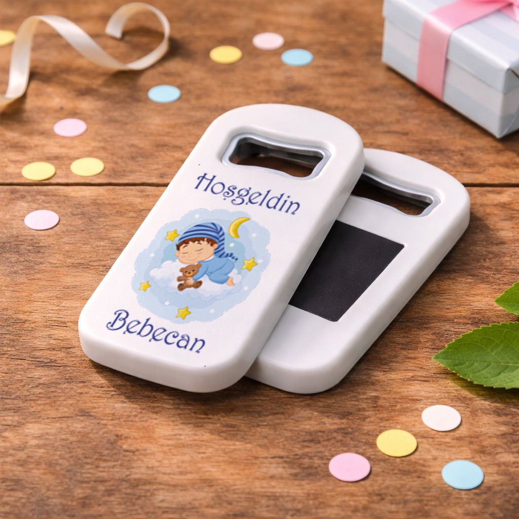 Uyuyan Bebek Temalı Açacak Magnet – Kişiye Özel İsimli Hoşgeldin Bebek Hediyelik