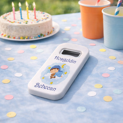 Uyuyan Bebek Temalı Açacak Magnet – Kişiye Özel İsimli Hoşgeldin Bebek Hediyelik
