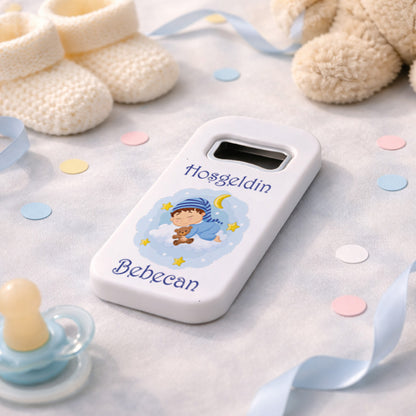 Uyuyan Bebek Temalı Açacak Magnet – Kişiye Özel İsimli Hoşgeldin Bebek Hediyelik