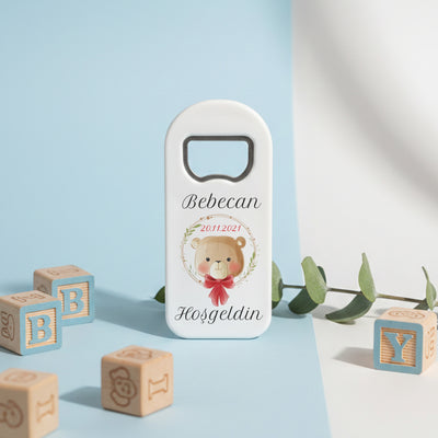 Uyuyan Bebek Temalı Açacak Magnet – Kişiye Özel İsimli Hoşgeldin Bebek Hediyelik
