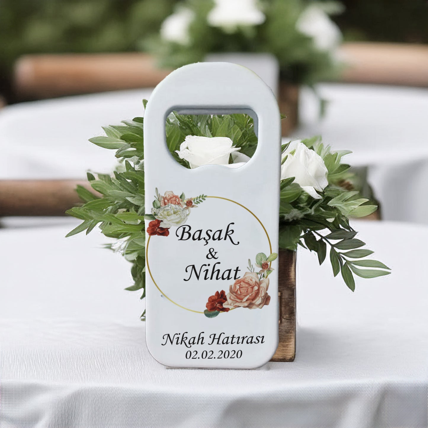 Vintage Gül Tasarımlı – Kişiye Özel Plastik Açacak Magnet