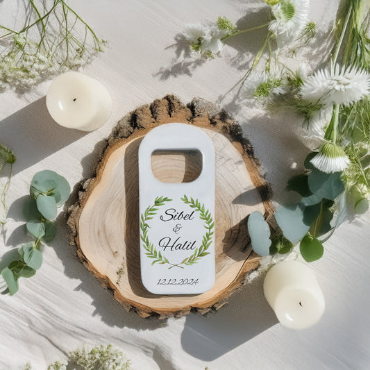 Zeytin Çelenk Tasarımlı – Kişiye Özel Plastik Açacak Magnet