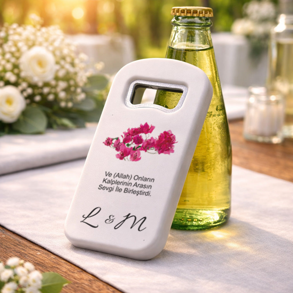 Anlamlı Sözlü Düğün Magnet Açacak | Ayetli İsim Baş Harfli Nikah Hatırası