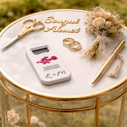 Anlamlı Sözlü Düğün Magnet Açacak | Ayetli İsim Baş Harfli Nikah Hatırası