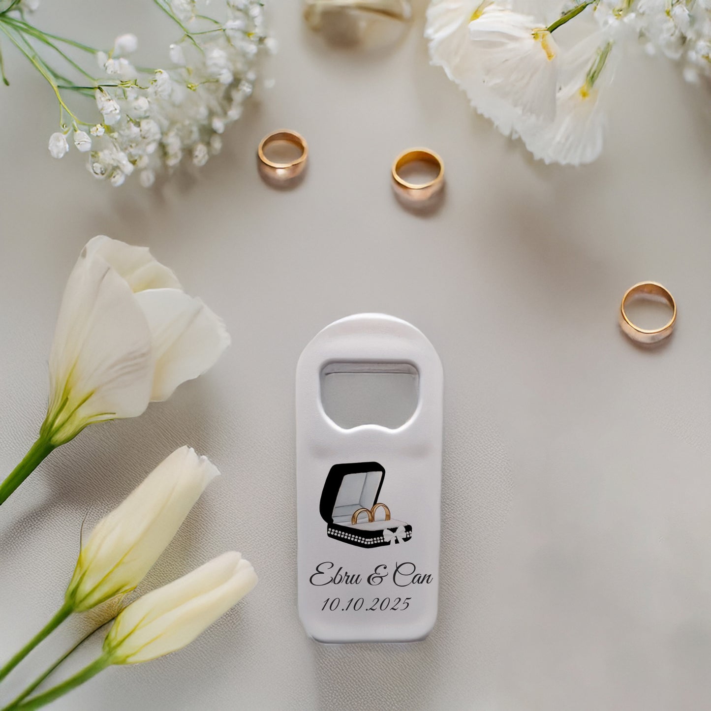 Yüzük Kutusu Tasarımlı – Kişiye Özel Plastik Açacak Magnet
