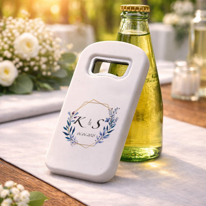 Monogram Düğün Magnet Açacak | Altın Çerçeveli Kişiye Özel Tasarım