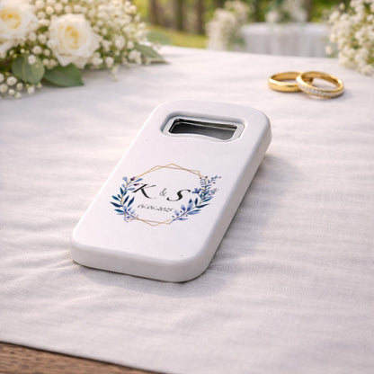 Monogram Düğün Magnet Açacak | Altın Çerçeveli Kişiye Özel Tasarım