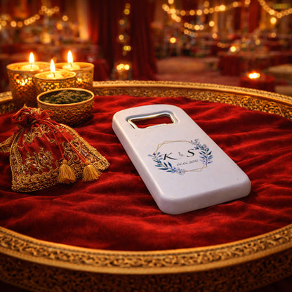 Monogram Düğün Magnet Açacak | Altın Çerçeveli Kişiye Özel Tasarım