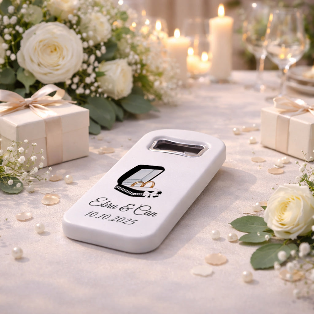 Yüzük Kutulu Düğün Magnet Açacak | Romantik Kişiye Özel Tasarım