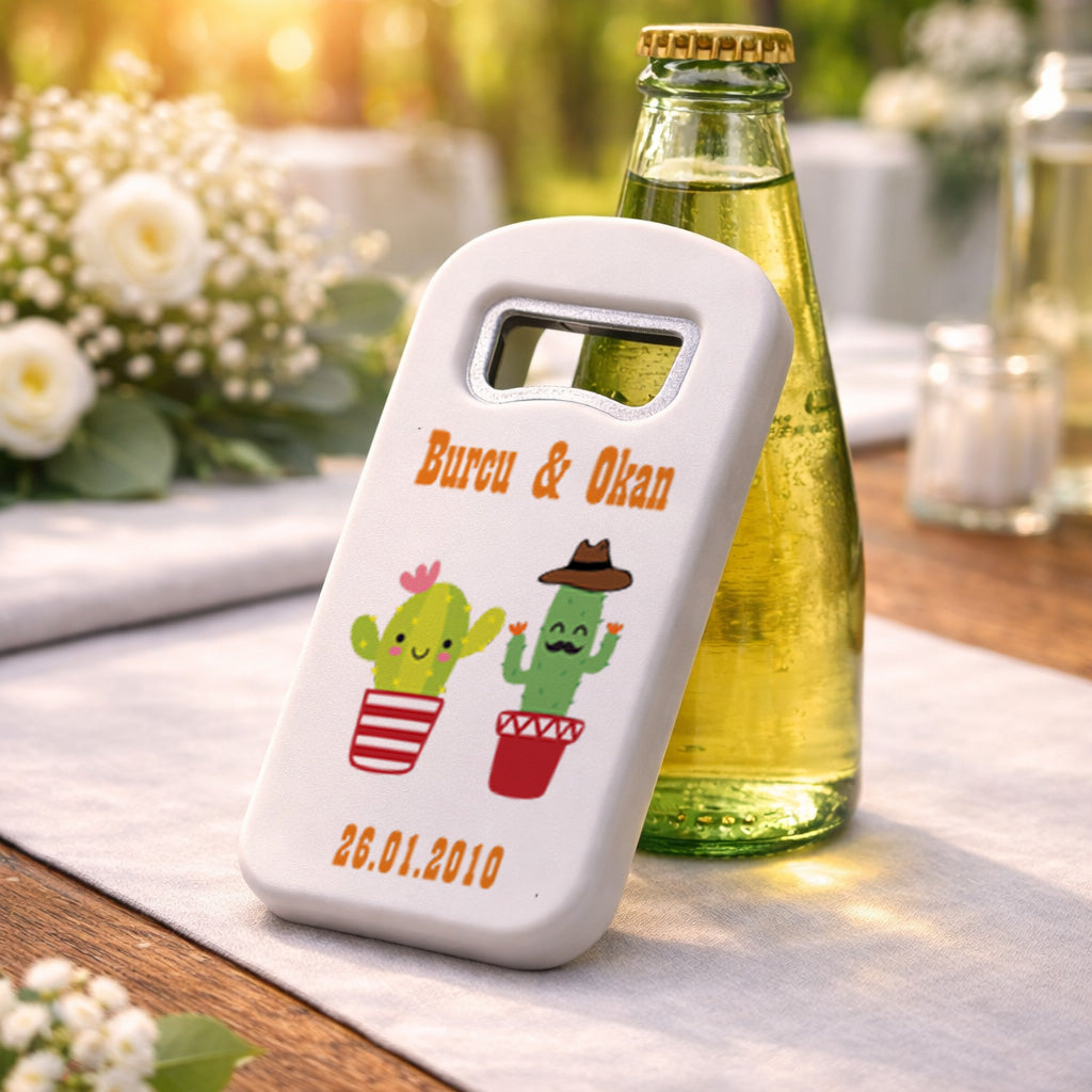 Eğlenceli Kaktüs Düğün Magnet Açacak | Kişiye Özel Tasarım