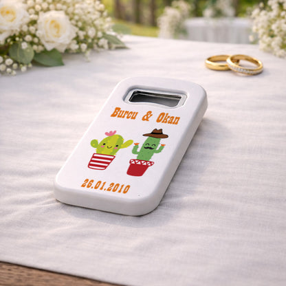 Eğlenceli Kaktüs Düğün Magnet Açacak | Kişiye Özel Tasarım