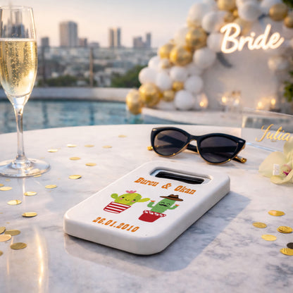 Eğlenceli Kaktüs Düğün Magnet Açacak | Kişiye Özel Tasarım