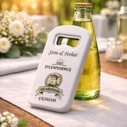 Nostaljik Yazılı Düğün Magnet Açacak | İki Gözümün Çiçekleri Tasarım