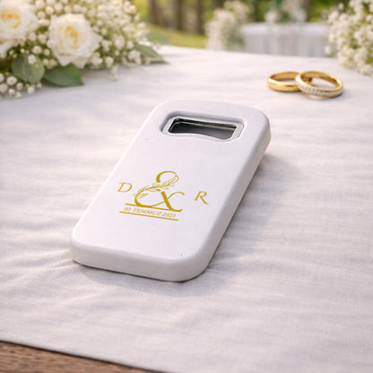 Altın Monogram Düğün Magnet Açacak | Kişiye Özel İsimli Tasarım