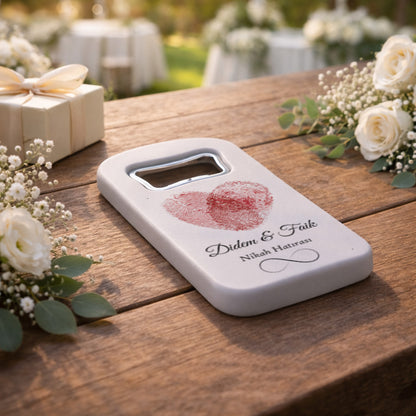 Parmak İzi Kalp Nikah Magnet Açacak | Özel ve Anlamlı Tasarım