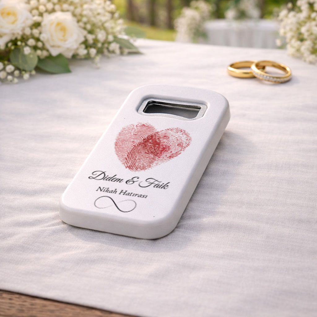 Parmak İzi Kalp Nikah Magnet Açacak | Özel ve Anlamlı Tasarım