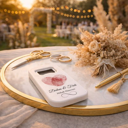 Parmak İzi Kalp Nikah Magnet Açacak | Özel ve Anlamlı Tasarım