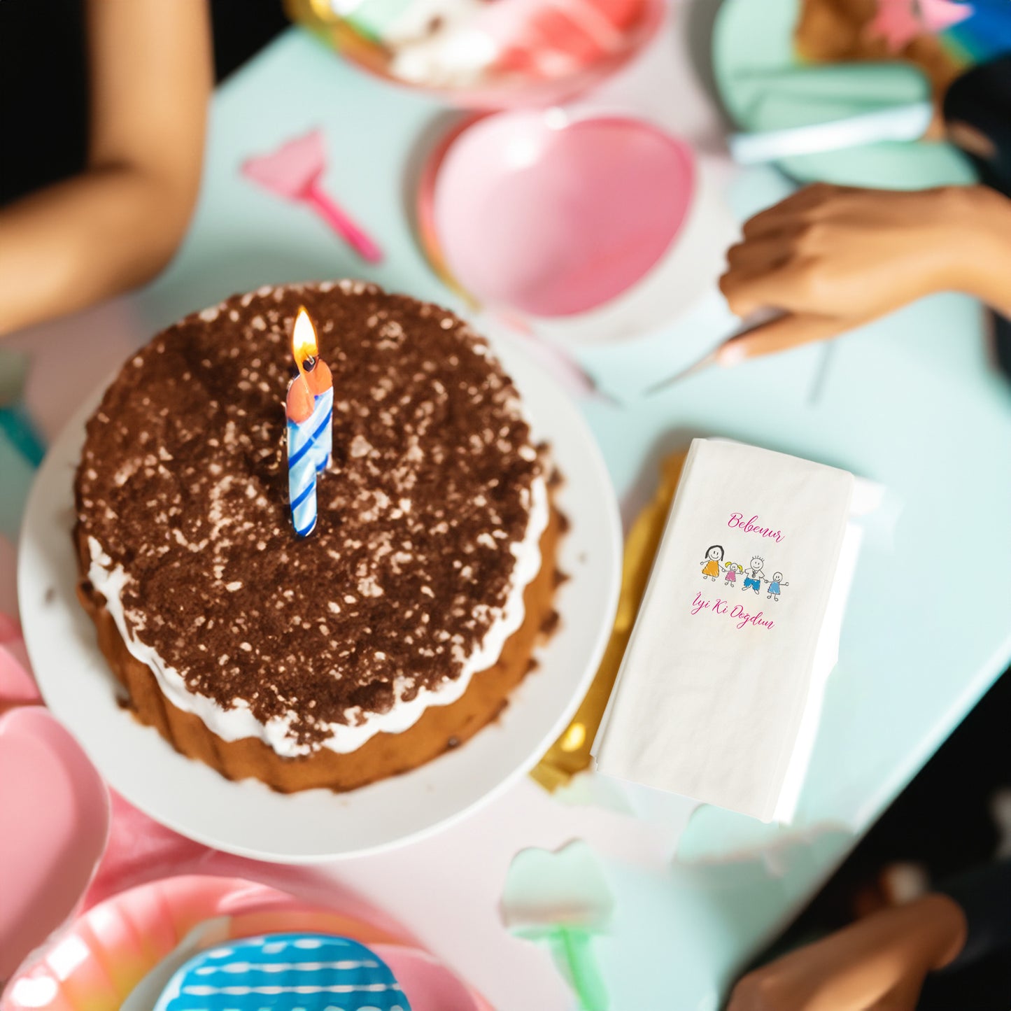 "Aile Temalı" Baskılı Peçeteler - AyDesign.com.tr