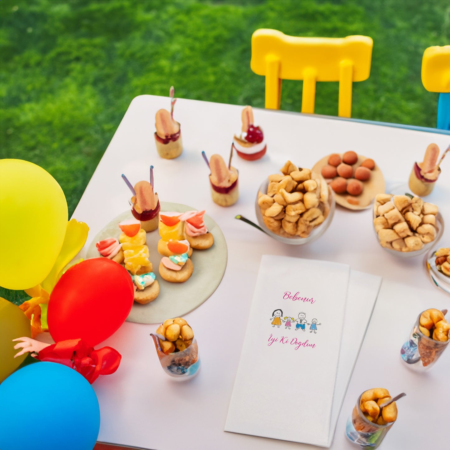 "Aile Temalı" Baskılı Peçeteler - AyDesign.com.tr