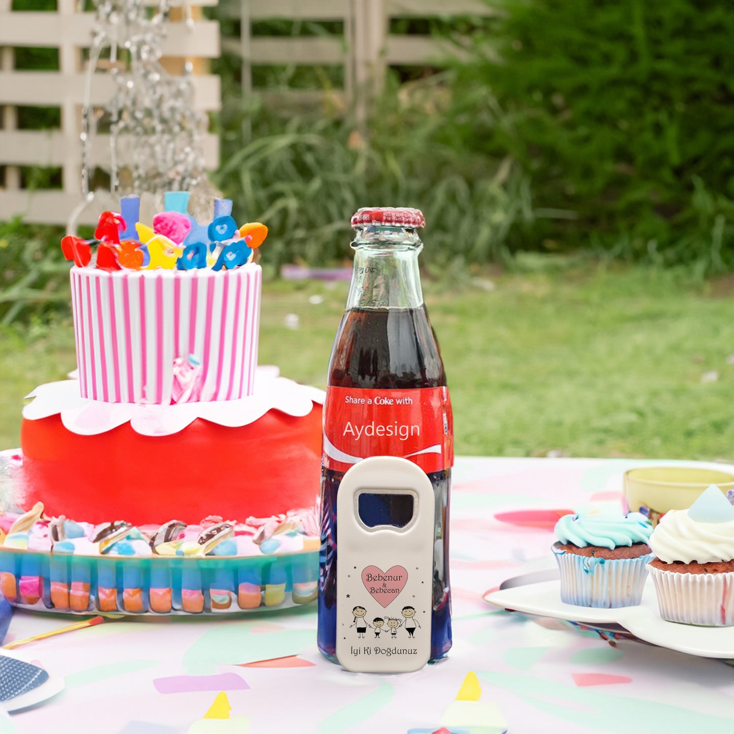 Pembe Kalp ve Aile Temalı Plastik Açacak Magnet | Doğumgünü, Babyshower, Diş Buğdayı ve Sünnet Organizasyonlarınızın Unutulmaz Hatırası!