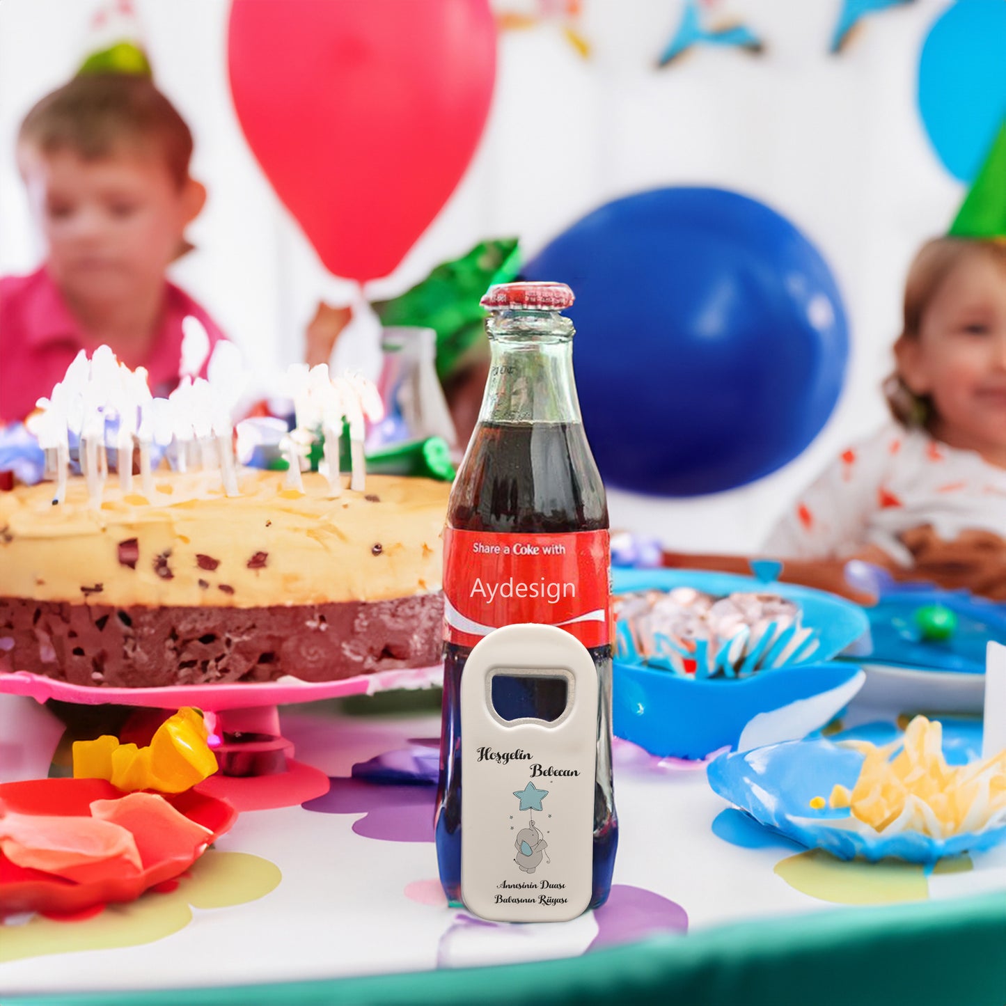Açık Mavi Yıldız ve Fil Temalı Plastik Açacak Magnet | Doğumgünü, Babyshower, Diş Buğdayı ve Sünnet Organizasyonlarınızın Unutulmaz Hatırası!