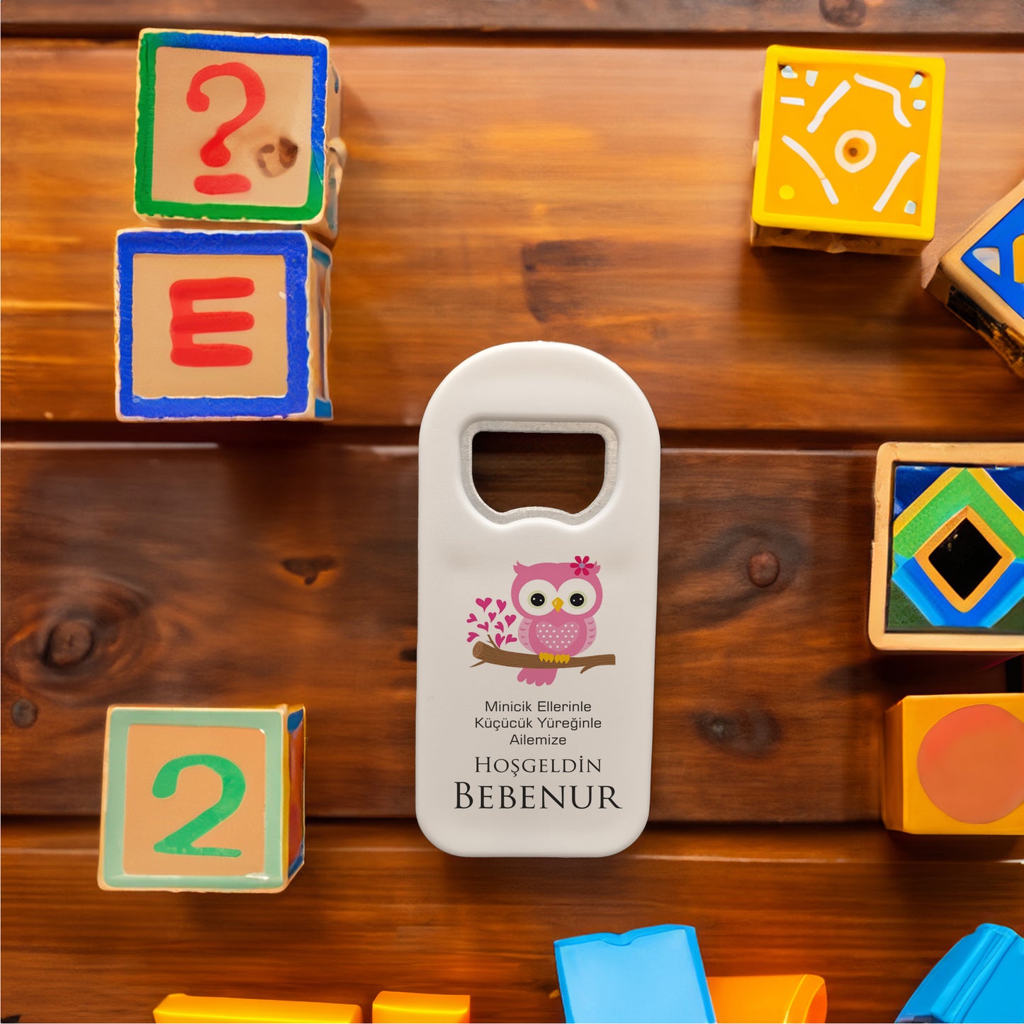 Pembe Baykuş Temalı Plastik Açacak Magnet | Doğumgünü, Babyshower, Diş Buğdayı ve Sünnet Organizasyonlarınızın Unutulmaz Hatırası!