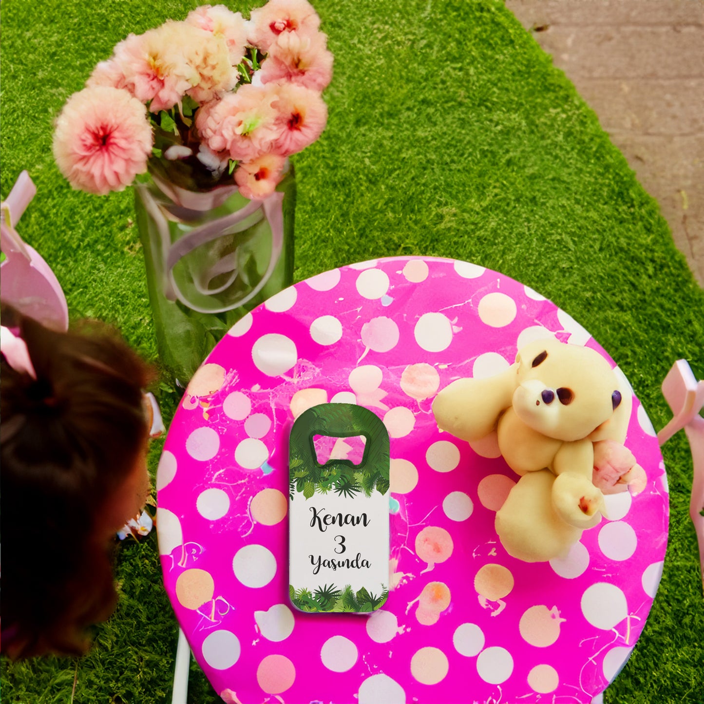 Yeşil Çimen Temalı Plastik Açacak Magnet | Doğumgünü, Babyshower, Diş Buğdayı ve Sünnet Organizasyonlarınızın Unutulmaz Hatırası!