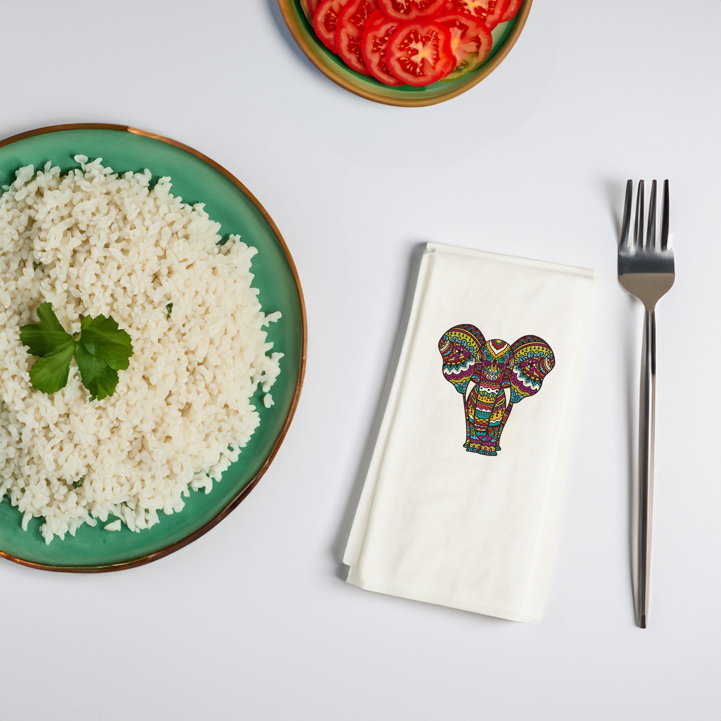 "Fil Mandala" Baskılı Peçeteler - AyDesign.com.tr