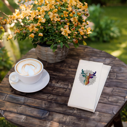 Geyik Mandala Baskılı Peçete – Doğal ve Sakin Sofra Dokunuşu | Kidzia