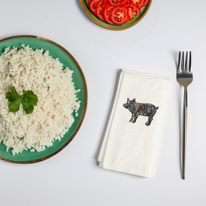 Domuz Mandala Baskılı Peçete – Neşeli ve Renkli Sofralar İçin | Kidzia