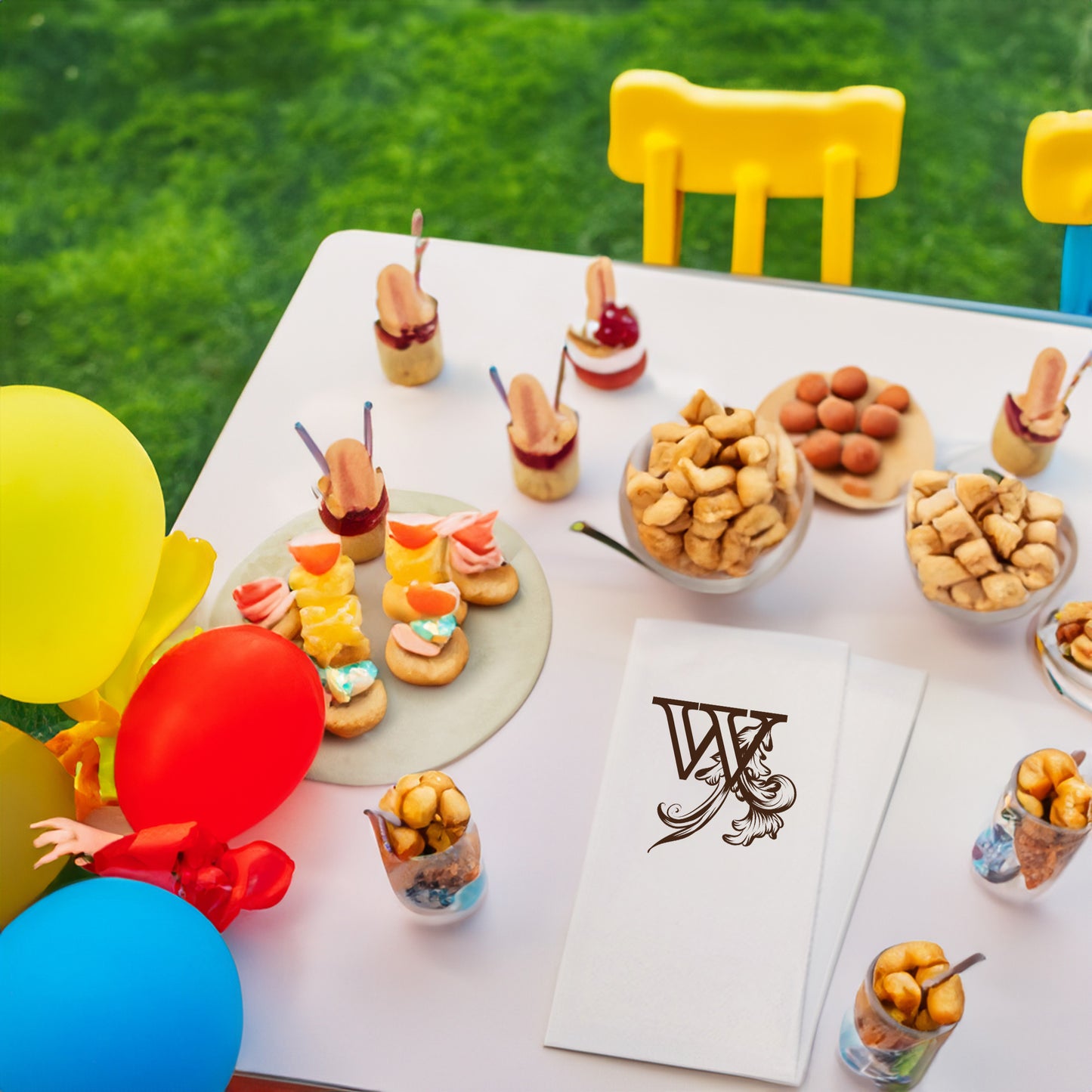 W Harfi Baskılı Peçeteler - AyDesign.com.tr