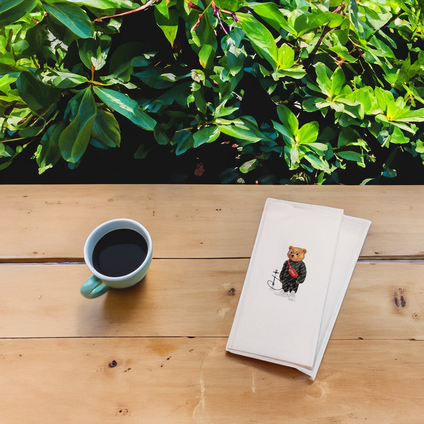 Nargileli Ayıcık Baskılı Kağıt Peçete 33x33 cm Solventsiz, Çift Katlı, İpeksi Dokulu – Kidzia