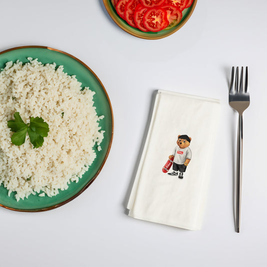 Kaykaylı Ayıcık Baskılı Kağıt Peçete 33x33 cm Solventsiz, İpeksi Dokulu, Çift Katlı – Kidzia