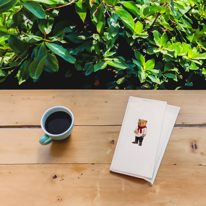 Kadehli Ayıcık Baskılı Kağıt Peçete 33x33 cm Solventsiz, İpeksi Dokulu, Çift Katlı – Kidzia