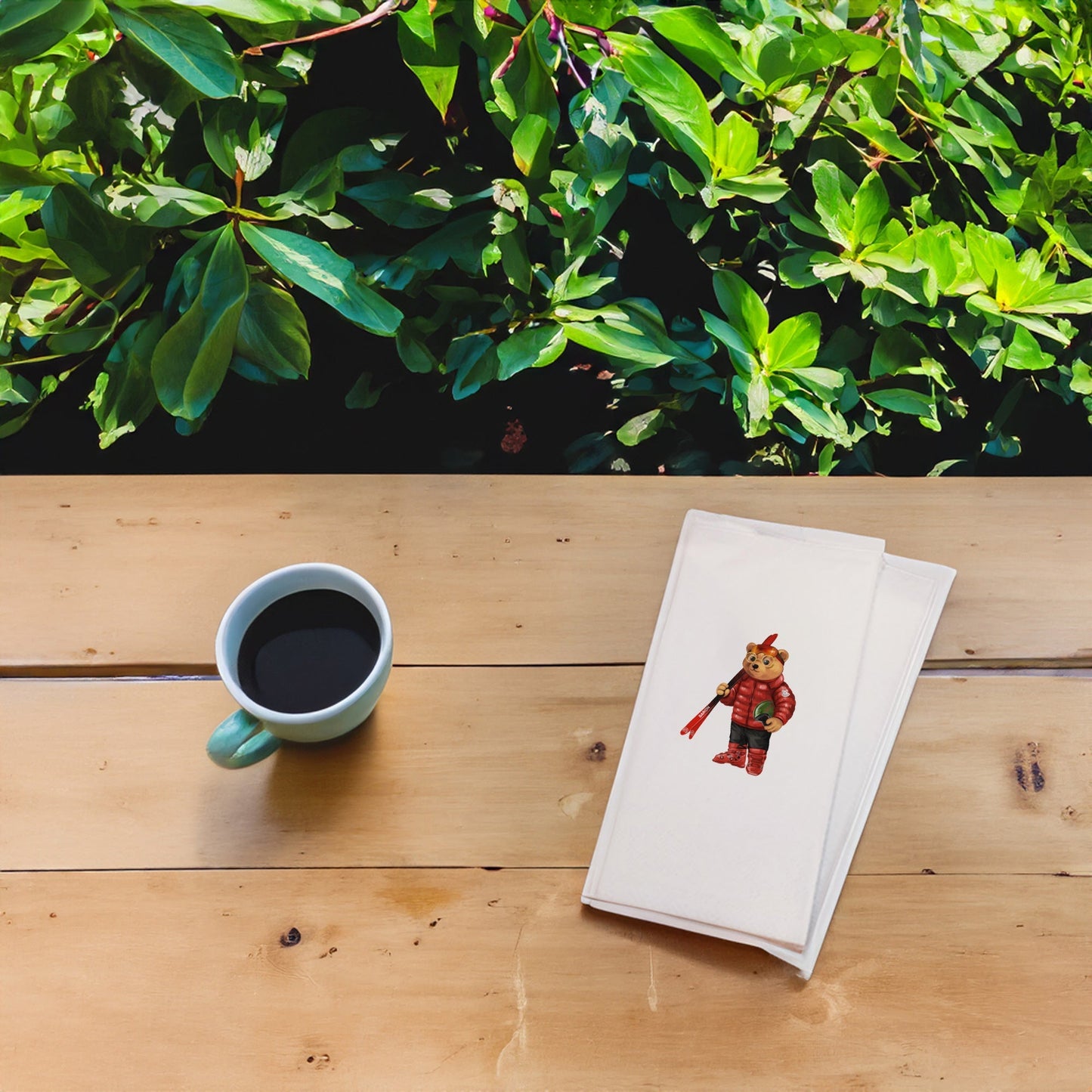 Kayaklı Ayıcık Baskılı Kağıt Peçete 33x33 cm Solventsiz, İpeksi Dokulu, Çift Katlı – Kidzia