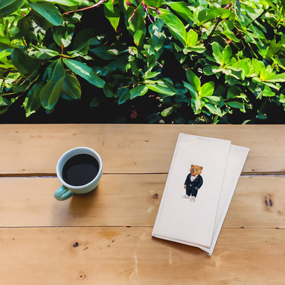 Takım Elbiseli Ayıcık Baskılı Kağıt Peçete 33x33 cm Solventsiz, İpeksi Dokulu – Kidzia