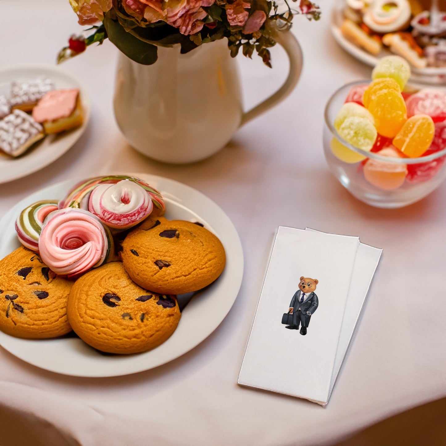 CEO Ayıcık Baskılı Kağıt Peçete 33x33 cm Solventsiz, Çift Katlı, İpeksi Dokulu – Kidzia