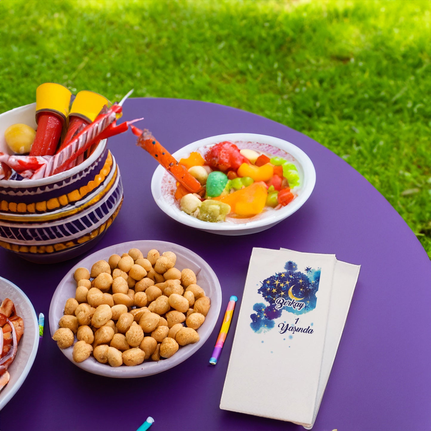 Ay Yıldız Temalı Baskılı Peçeteler - AyDesign.com.tr