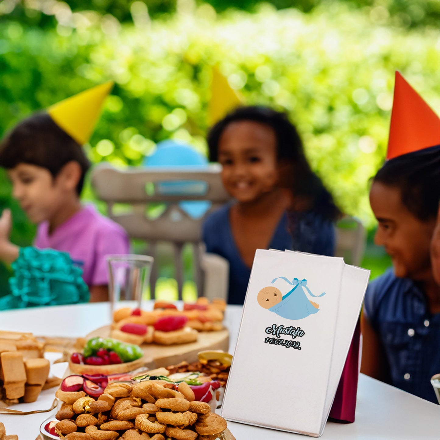 Mavi Bebek Temalı Baskılı Peçeteler - AyDesign.com.tr