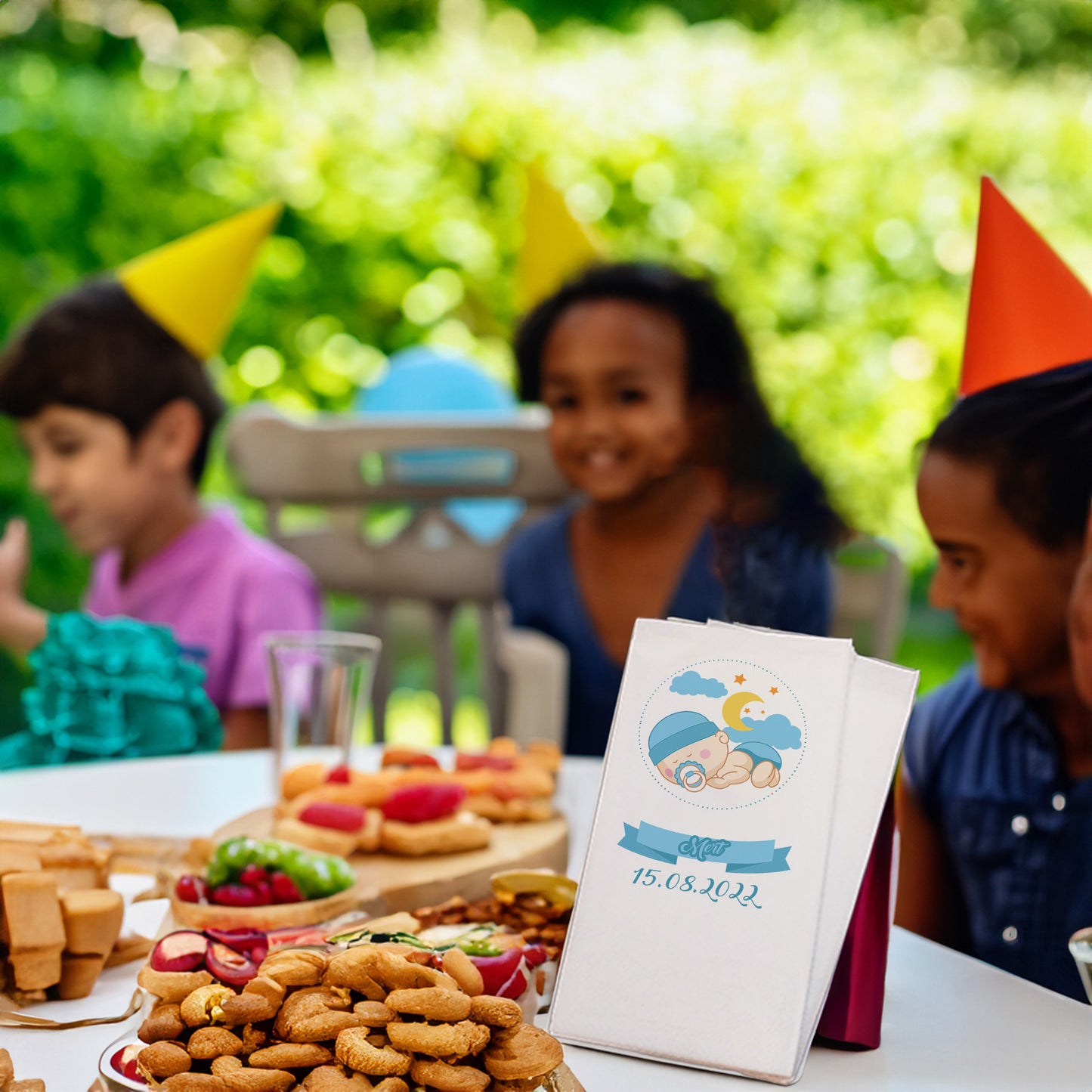 Uyuyan Erkek Bebek Temalı Baskılı Peçeteler - AyDesign.com.tr