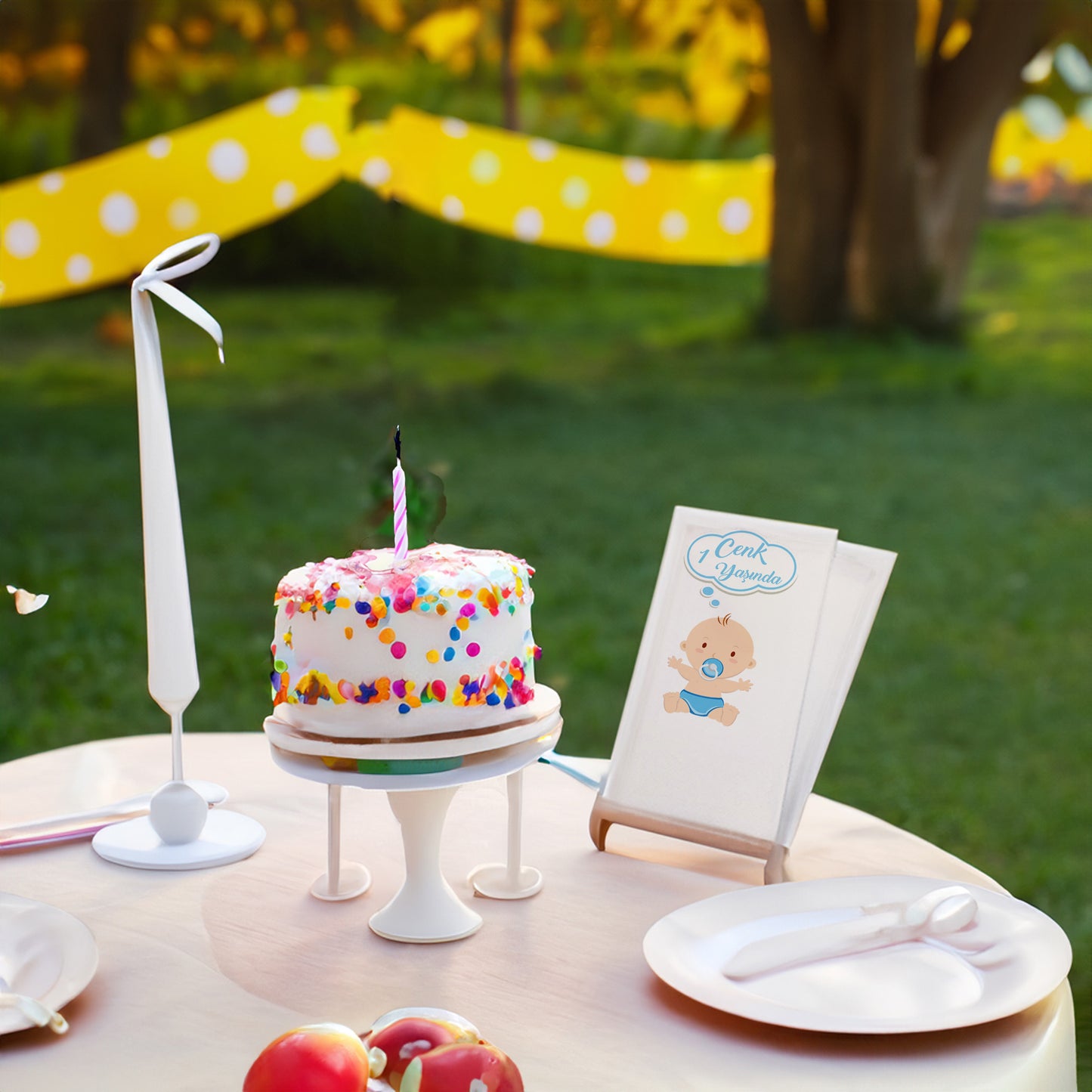 Baloncuklu Erkek Bebek Temalı Baskılı Peçeteler - AyDesign.com.tr