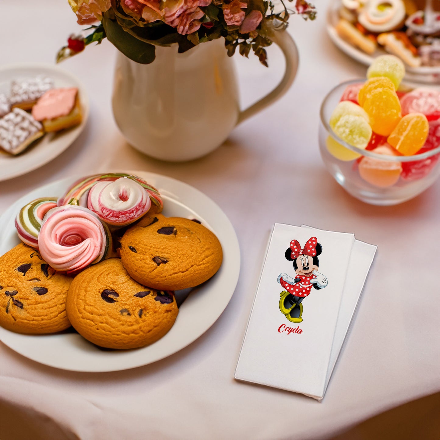 Minnie Mouse Temalı Baskılı Peçeteler - AyDesign.com.tr