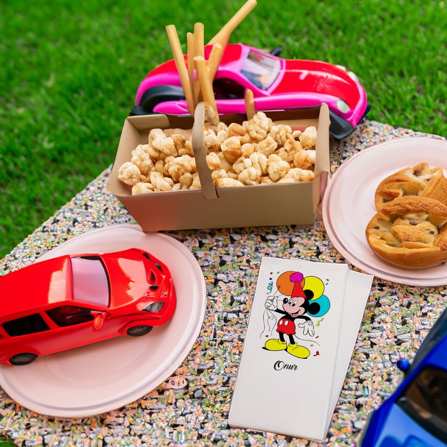 Balonlar ve Mickey Mouse Baskılı Peçeteler - AyDesign.com.tr