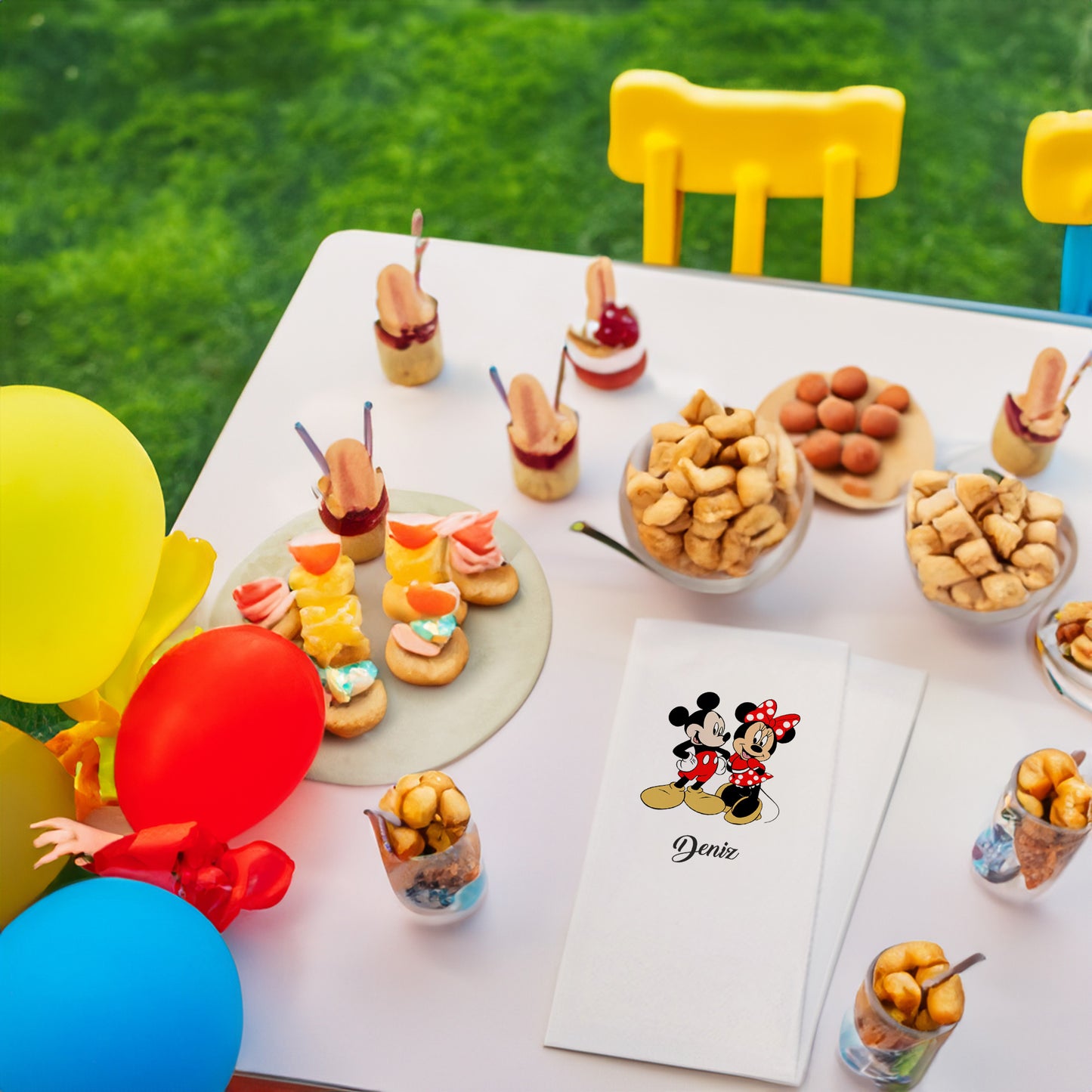 Mickey ve Minnie Mouse Baskılı Peçeteler - AyDesign.com.tr