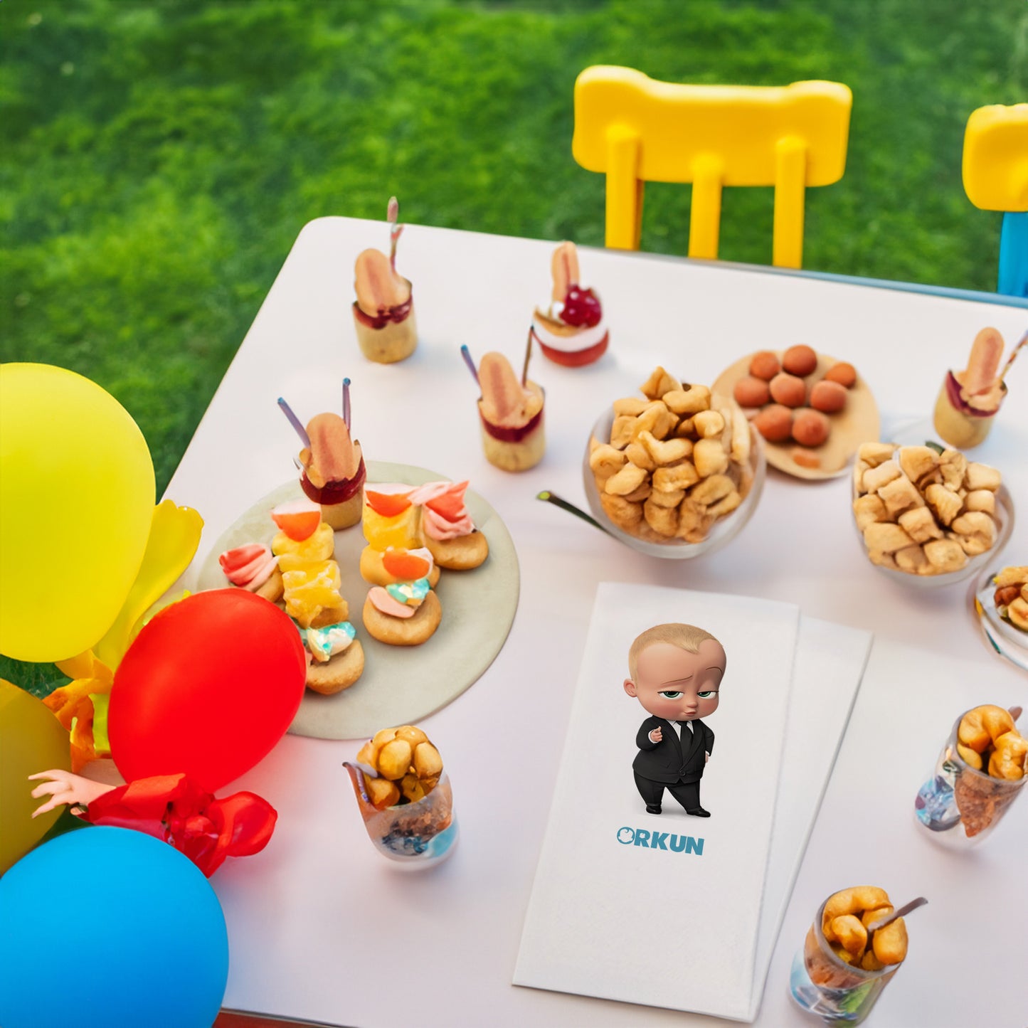 Patron Bebek 2 Baskılı Peçeteler - AyDesign.com