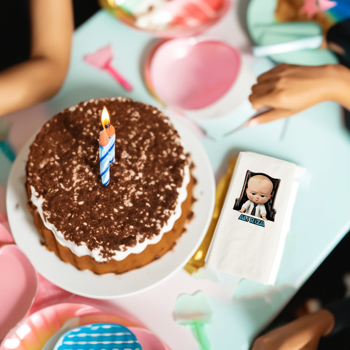 Koltukta Patron Bebek  Baskılı Peçeteler - AyDesign.com